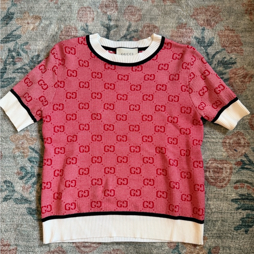Gucci Red and White Logo Tee
